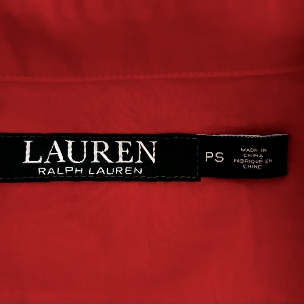 Lauren Ralph Lauren Orange Long Sleeve Cotton/Silk Button Down Shirt - Picture 4 of 8